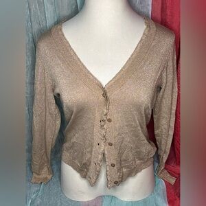 NY&C Gold Cardigan Sweater